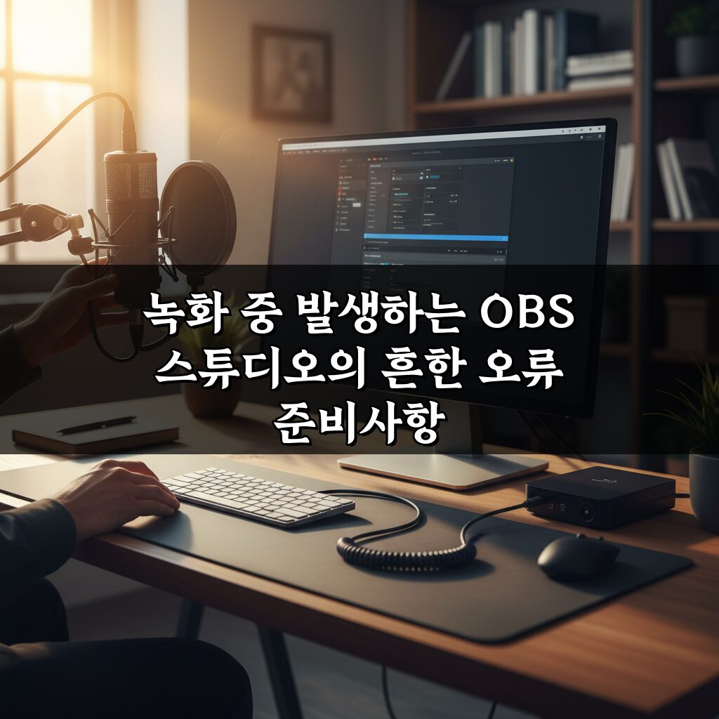 녹화 중 발생하는 OBS 스튜디오의 흔한 오류, 2026 최신 해결법 총정리