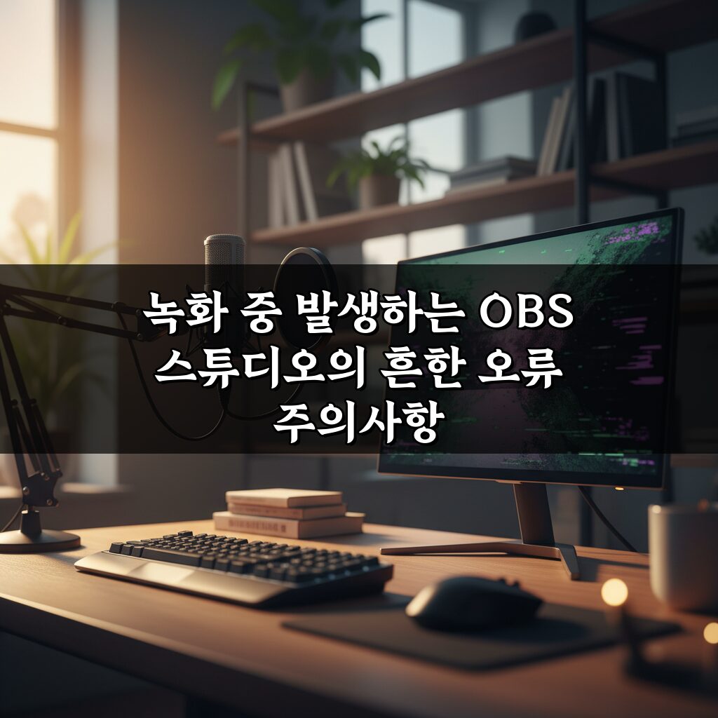 녹화 중 발생하는 OBS 스튜디오의 흔한 오류, 2026 최신 해결법 총정리