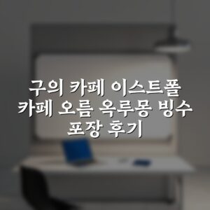 구의 카페 이스트폴 카페 오름 옥루몽 빙수 포장 후기