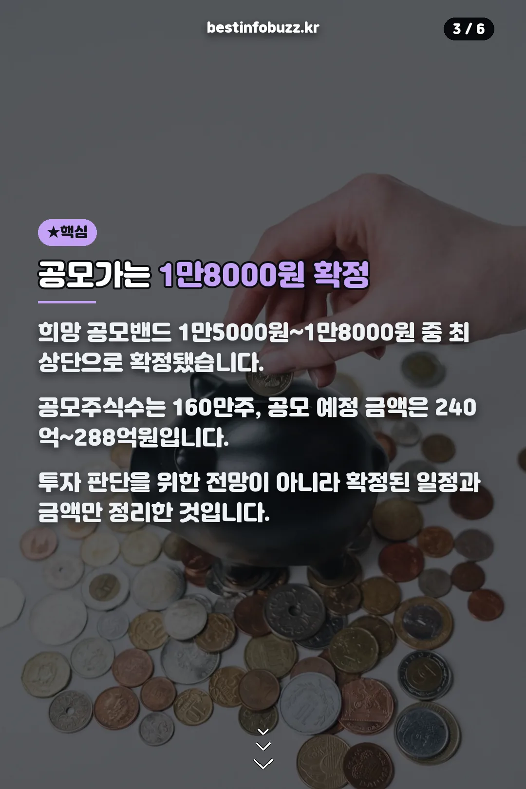 공모가 확정 내용