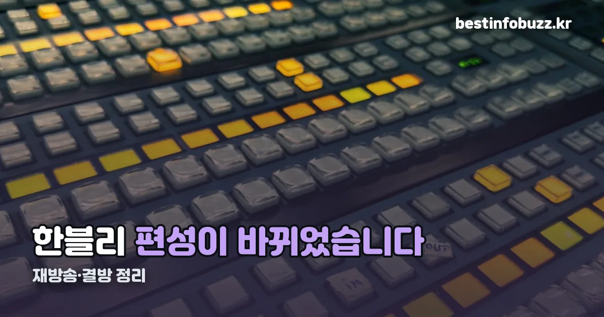 한블리 재방송 정리 썸네일