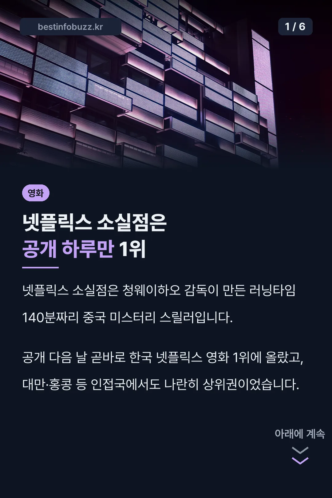 넷플릭스 소실점은 공개 하루만 1위