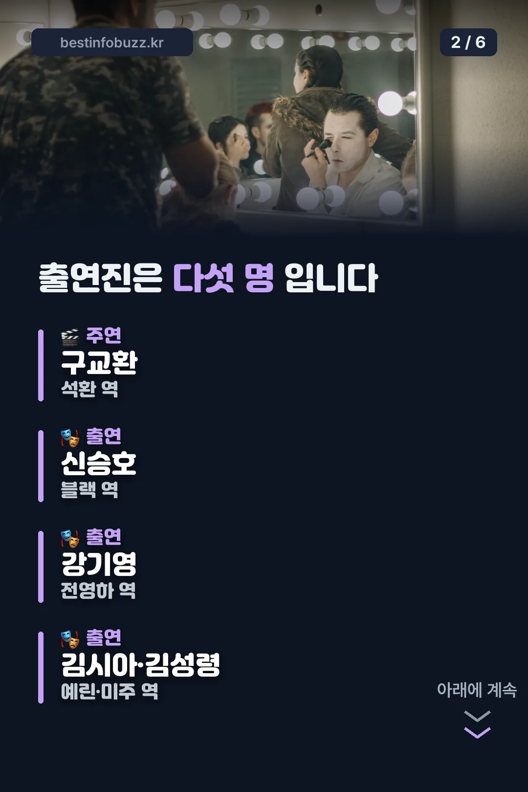 출연진 다섯 명