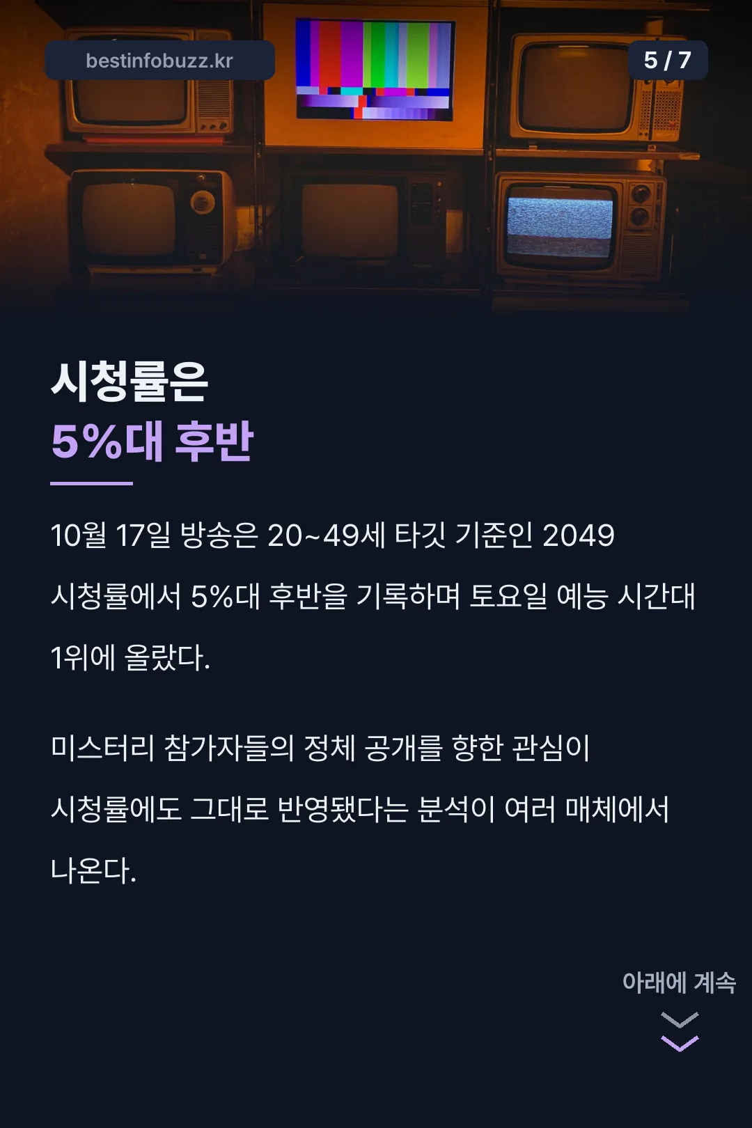 시청률 5%대 후반