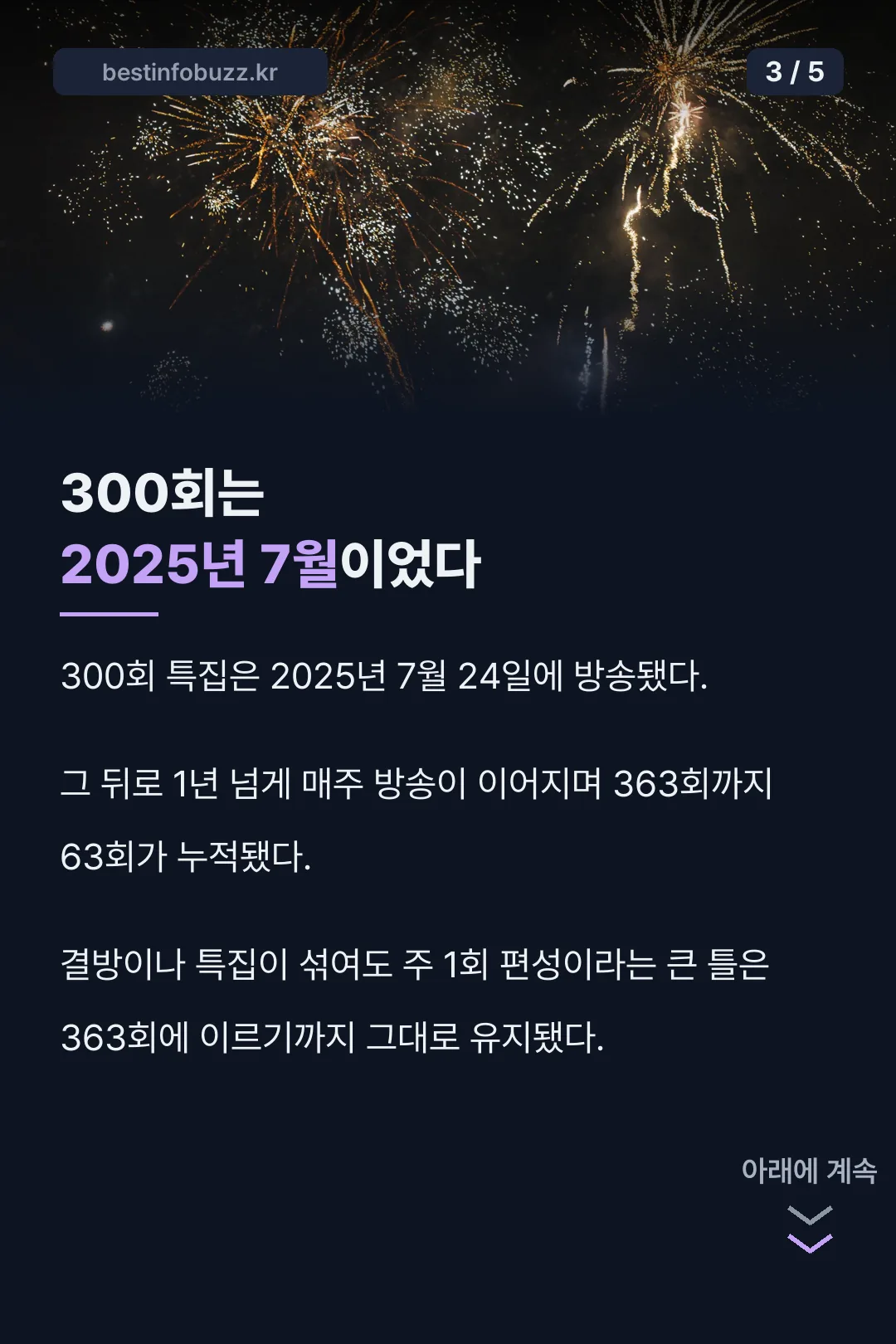 300회 특집 기록